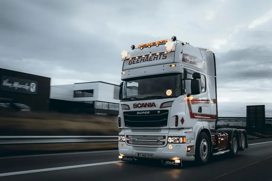 Lorry on a road